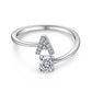 Initial ring in Silver Sterling