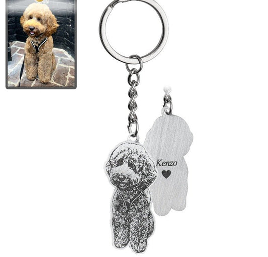 Dog silhouette key ring